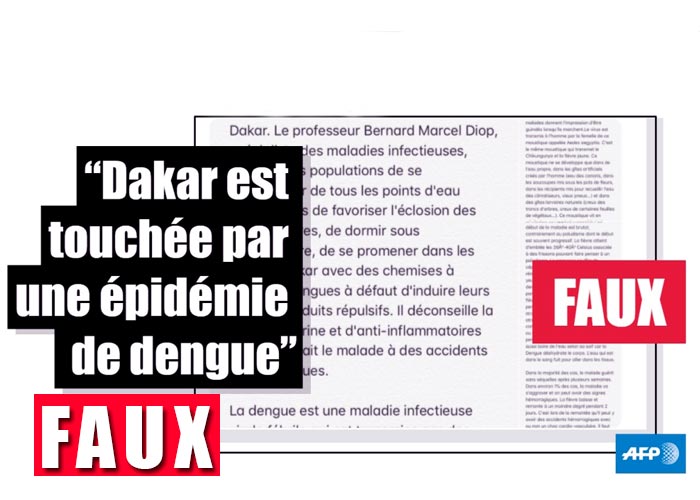 NON, il n'y a pas la dengue à Dakar